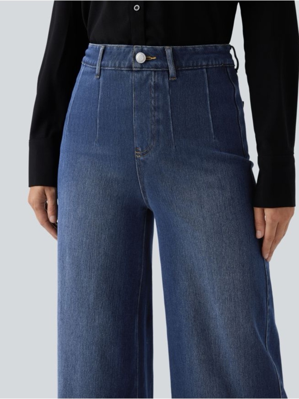 Halara Flex High Waisted Tummy Control Wide Leg Casual Jeans with Pockets - Picture 4 of 11